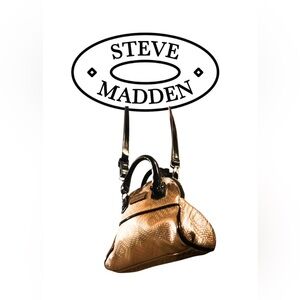 Steve Madden Metallic Gold Woven Satchel